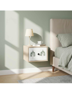 Mobiletto da comodino a parete HANAU Rovere Sonoma