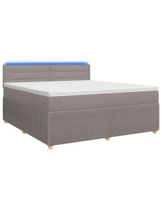 Letto box spring con materasso Tortora 140 x 200 cm Tessuto