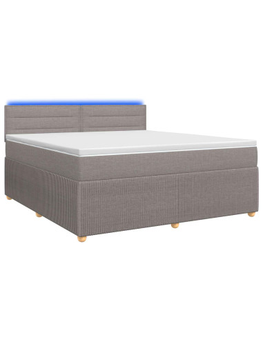Letto box spring con materasso Tortora 140 x 200 cm Tessuto