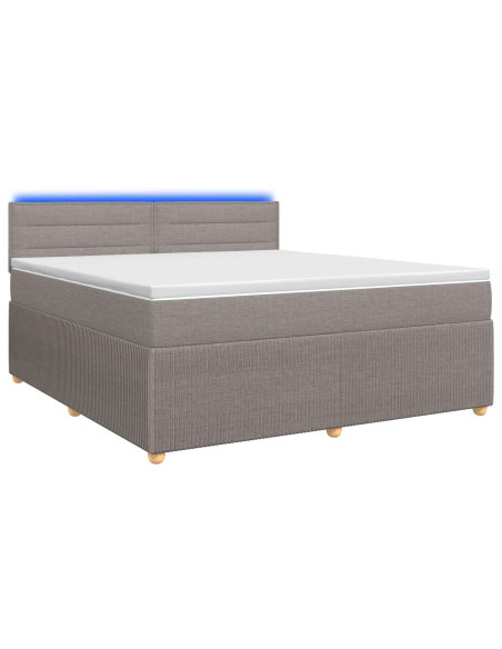 Letto box spring con materasso Tortora 140 x 200 cm Tessuto