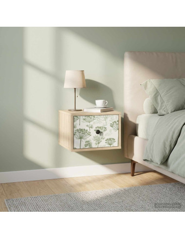 Mobiletto da comodino a parete GOTHA 2 pz Rovere Sonoma
