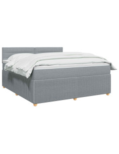 Letto box spring con materasso Grigio Chiaro 160 x 200 cm 2