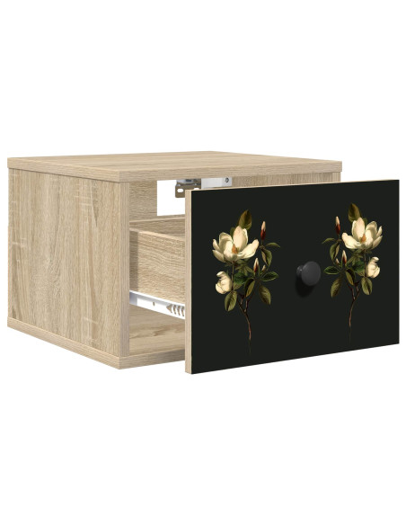 Mobiletto da comodino a parete BREMEN Rovere Sonoma