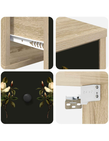 Mobiletto da comodino a parete BREMEN Rovere Sonoma