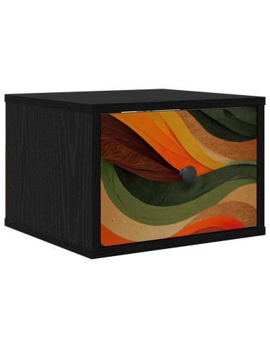 Mobiletto da comodino a parete BONN Rovere Nero 36 x 33 x 25 cm