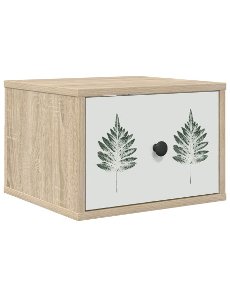 Mobiletto da comodino a parete HANAU Rovere Sonoma