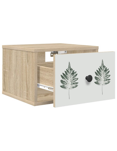 Mobiletto da comodino a parete HANAU Rovere Sonoma
