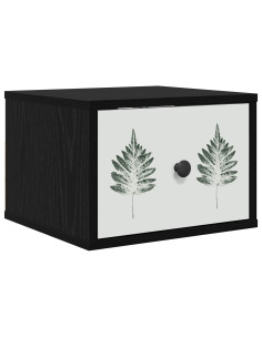 Mobiletto da comodino a parete HANAU Rovere Nero 2