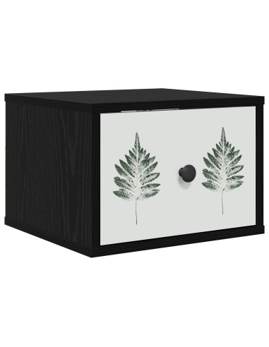Mobiletto da comodino a parete HANAU Rovere Nero