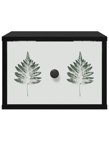Mobiletto da comodino a parete HANAU Rovere Nero