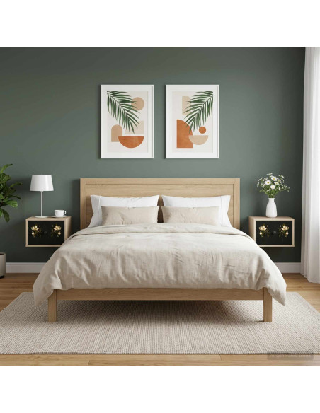 Mobiletto da comodino a parete BREMEN 2 pz Rovere Sonoma