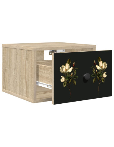 Mobiletto da comodino a parete BREMEN 2 pz Rovere Sonoma
