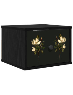 Mobiletto da comodino a parete BREMEN Rovere Nero 2