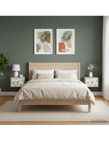 Mobiletto da comodino a parete GOTHA 2 pz Rovere Sonoma