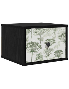 Mobiletto da comodino a parete GOTHA Rovere Nero 2