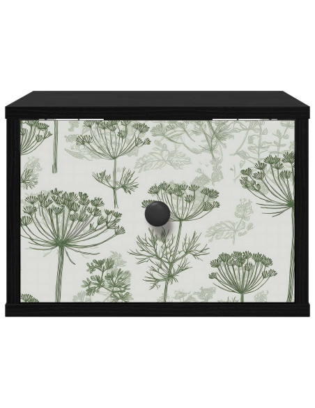 Mobiletto da comodino a parete GOTHA 2 pz Rovere Nero