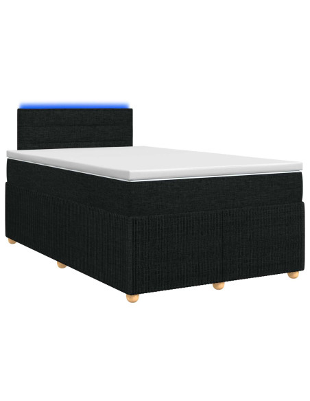 Letto box spring con materasso Nero 120 x 190 cm Tessuto