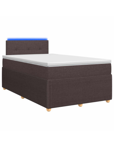 Letto box spring con materasso Marrone Scuro 120 x 190 cm