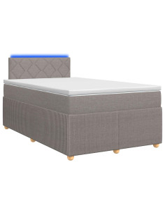 Letto box spring con materasso Tortora 120 x 190 cm Tessuto