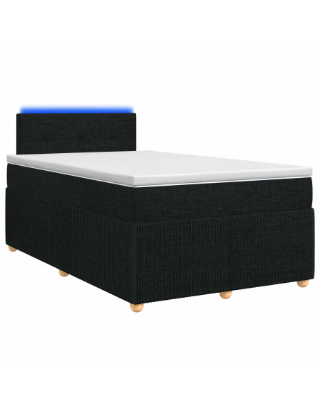 Letto box spring con materasso Nero 120 x 200 cm Tessuto