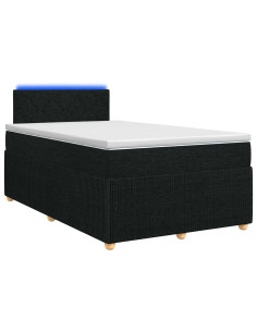 Letto box spring con materasso Nero 120 x 200 cm Tessuto