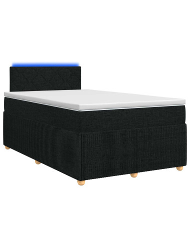 Letto box spring con materasso Nero 120 x 200 cm Tessuto