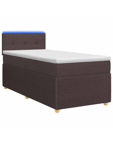 Letto box spring con materasso Marrone Scuro 90 x 200 cm