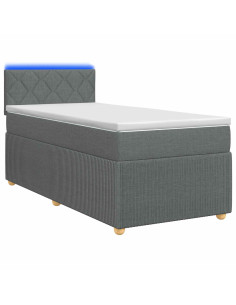 Letto box spring con materasso Grigio Scuro 90 x 200 cm Tessuto