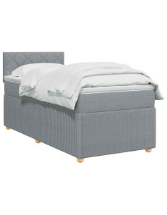 Letto box spring con materasso Grigio Chiaro 90 x 200 cm 2