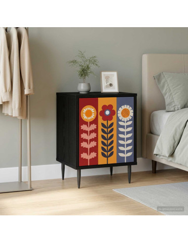 Armadio da Notte ESSEN Rovere Nero 36 x 33 x 51 cm