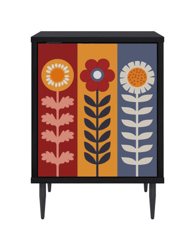 Armadio da Notte ESSEN Rovere Nero 36 x 33 x 51 cm