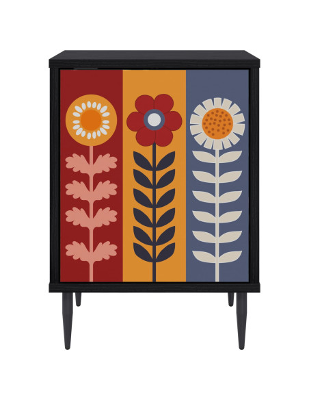 Armadio da Notte ESSEN Rovere Nero 36 x 33 x 51 cm