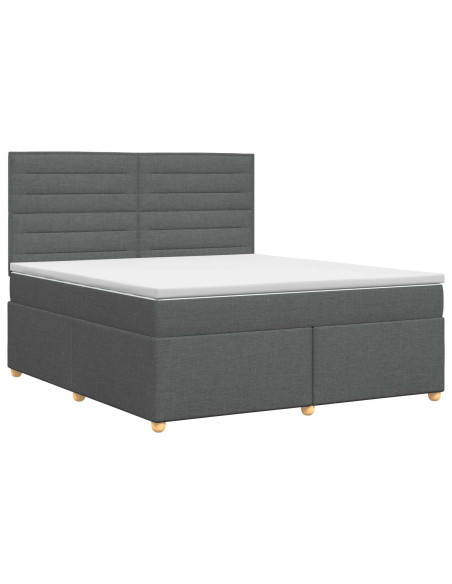Letto box spring con materasso Grigio Scuro 140 x 200 cm