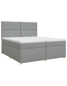 Letto box spring con materasso Grigio Chiaro 200 x 200 cm
