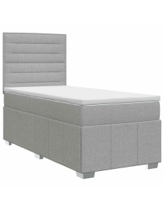 Letto box spring con materasso Grigio Chiaro 80 x 200 cm