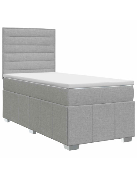Letto box spring con materasso Grigio Chiaro 80 x 200 cm
