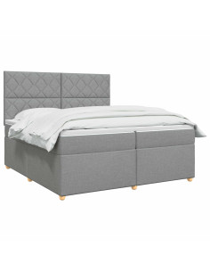 Letto box spring con materasso Grigio Chiaro 200 x 200 cm 2