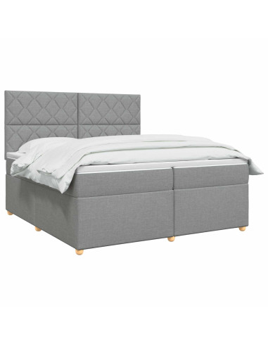 Letto box spring con materasso Grigio Chiaro 200 x 200 cm