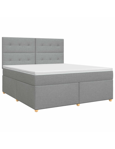 Letto box spring con materasso Grigio Chiaro 140 x 200 cm