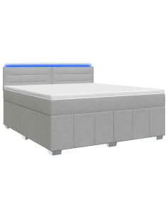 Letto box spring con materasso Grigio Chiaro 140 x 200 cm