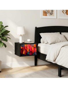 Mobiletto da comodino a parete HEESCH Rovere Nero