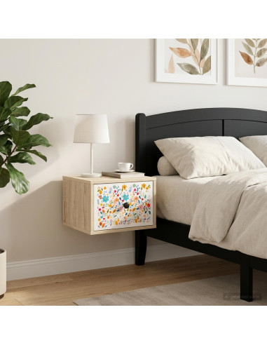 Mobiletto da comodino a parete MAINZ Rovere Sonoma