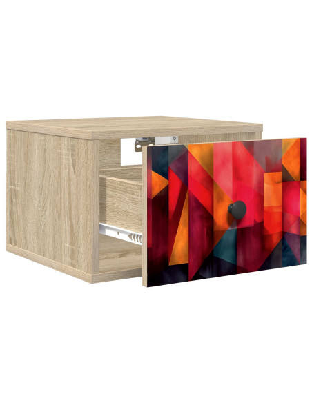 Mobiletto da comodino a parete HEESCH 2 pz Rovere Sonoma