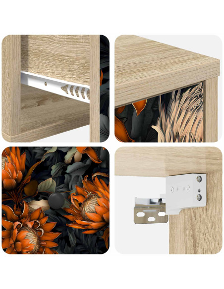 Mobiletto da comodino a parete LOCHEM Rovere Sonoma