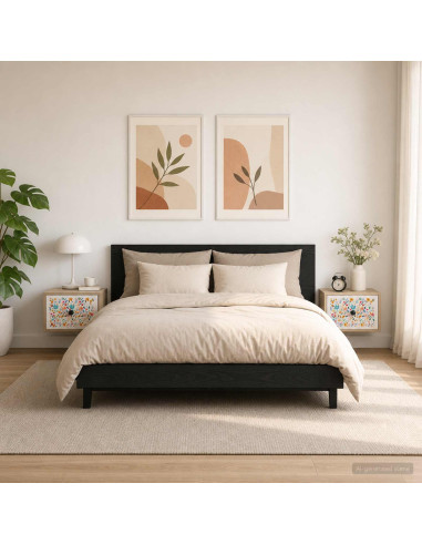 Mobiletto da comodino a parete MAINZ 2 pz Rovere Sonoma