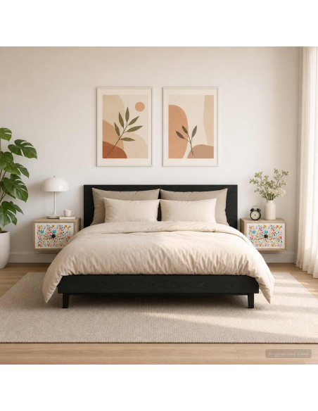 Mobiletto da comodino a parete MAINZ 2 pz Rovere Sonoma