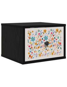 Mobiletto da comodino a parete MAINZ Rovere Nero 2