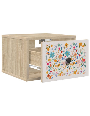 Mobiletto da comodino a parete MAINZ Rovere Sonoma