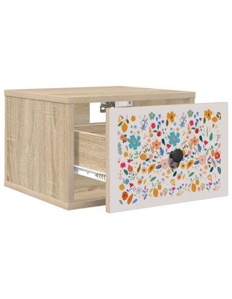 Mobiletto da comodino a parete MAINZ Rovere Sonoma