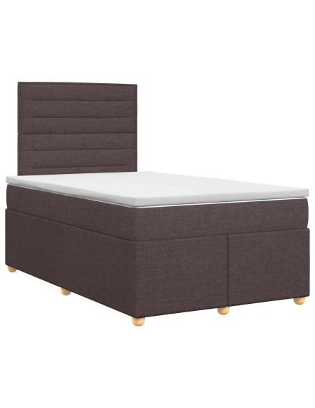 Letto box spring con materasso Marrone Scuro 120 x 200 cm